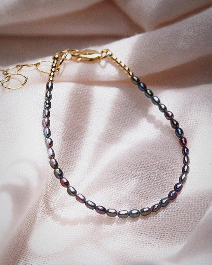 Dainty Black Pearl Bracelet - Maile