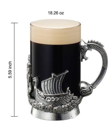 Viking & Mythological Pewter Beer Glass, 18OZ