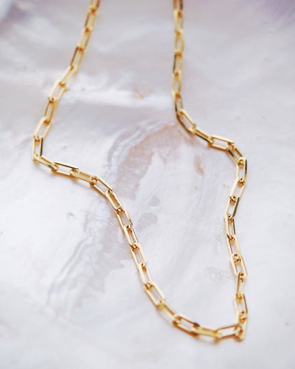 Gold Filled Paperclip Link Chain Necklace - Kala'i: 20 inch
