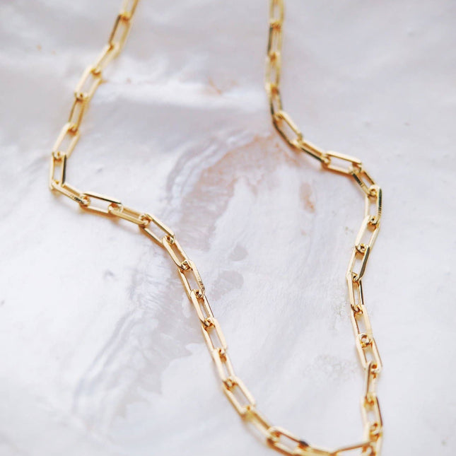 Gold Filled Paperclip Link Chain Necklace - Kala'i: 20 inch