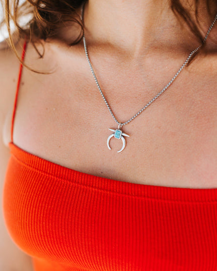 Naja Turquoise Necklace: Sterling silver 16-18"