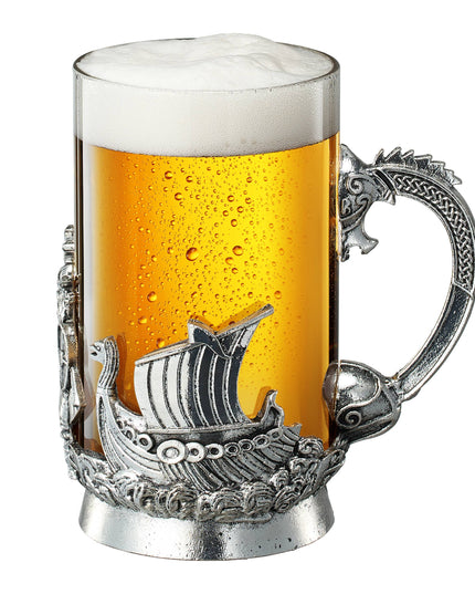 Viking & Mythological Pewter Beer Glass, 18OZ