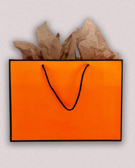 ByHome - Bright Orange with Black Border Paper Gift Bag w/ tissue: 2
