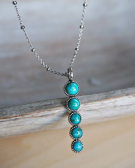 Ilaria Turquoise Necklace: Sterling silver 22-24"