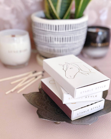 White Oversized Horse Head Matches with Gold Foil: White