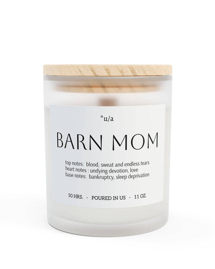"Barn Mom" Sea Minerals Frosted Glass Candle, 11oz