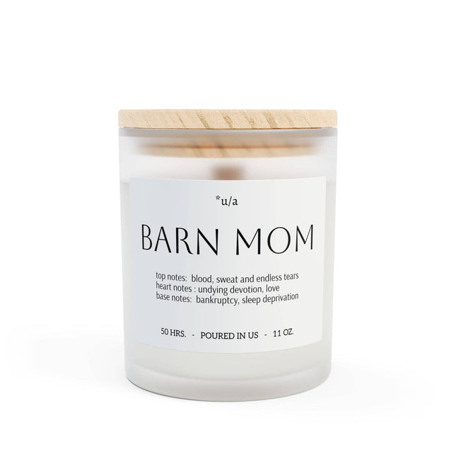 "Barn Mom" Sea Minerals Frosted Glass Candle, 11oz