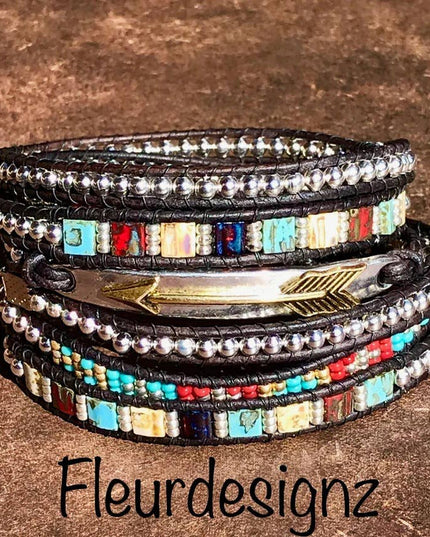 "Arrow" Boho Chic Leather Wrap Bracelet