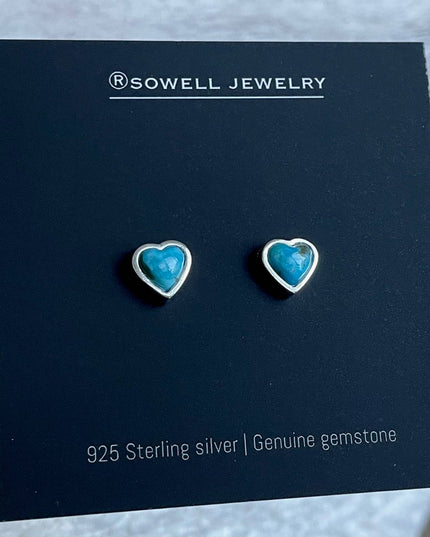 Turquoise Heart Stud Earrings