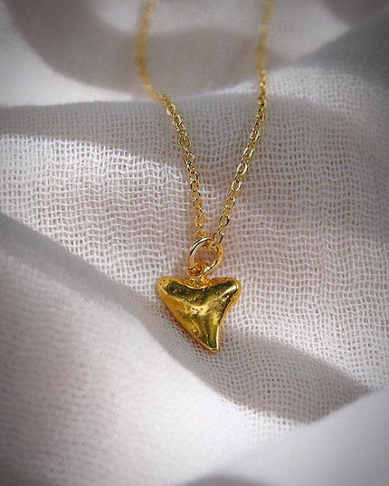 Petite Gold Shark Tooth Necklace - Mano Petite: 16 Inches