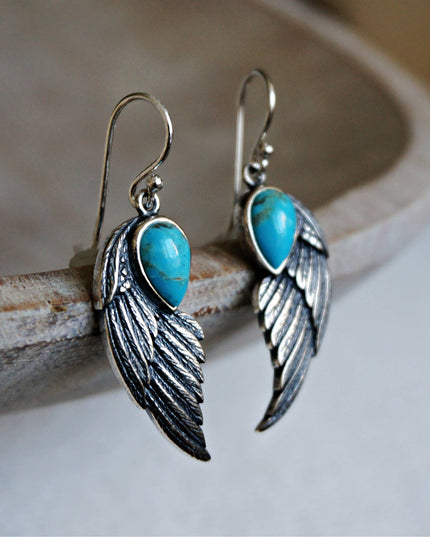 Eagle Wing Turquoise Earrings