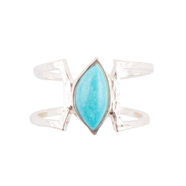Cooling Trend Turquoise and Sterling Silver Ring: 7