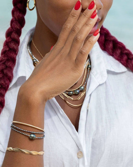 Dainty Black Pearl Bracelet - Maile