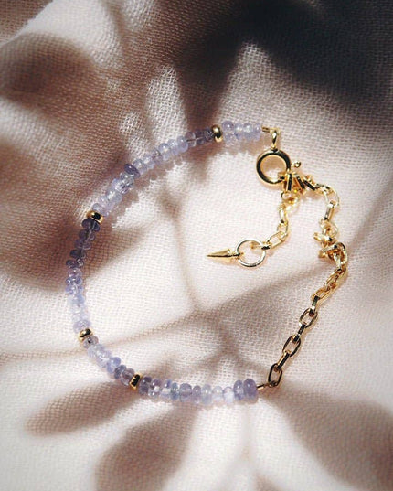 Tanzanite & Gold Chain Bracelet - Ke'ala