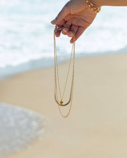 Petite Gold Shark Tooth Necklace - Mano Petite: 16 Inches