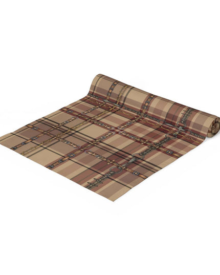 Farm House Equestrian Bit Plaid Table Runner: Polyester