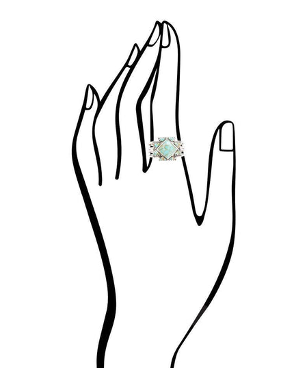Sharp Turquoise and Sterling Silver Ring: 7