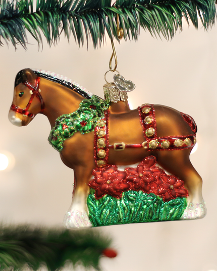 Holiday Clydesdale Ornament