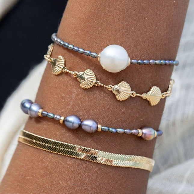 Peacock Pearl Bead Bracelet - Hiwahiwa