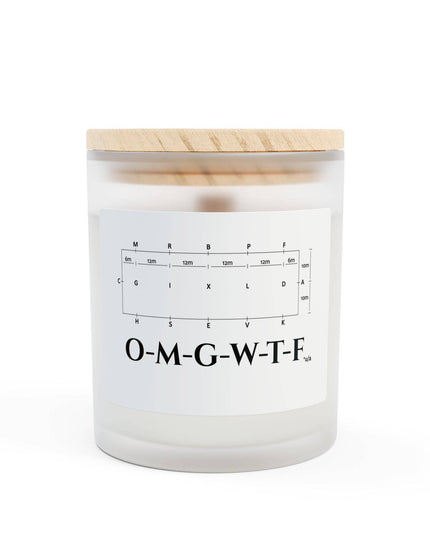 "OMGWTF" Oakmoss and Amber Frosted Glass Candle, 11oz