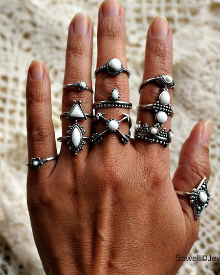 Kal White agate ring * Limited Edition*