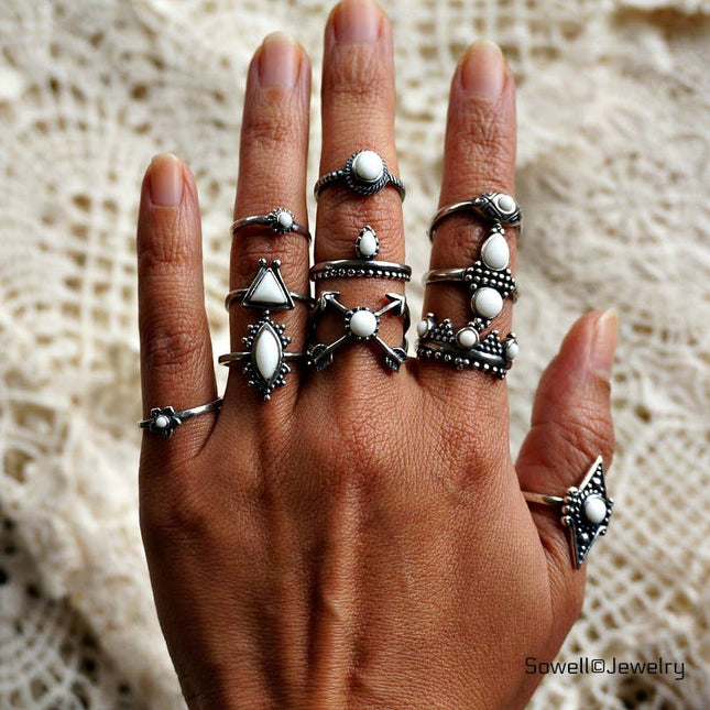 Kal White agate ring * Limited Edition*