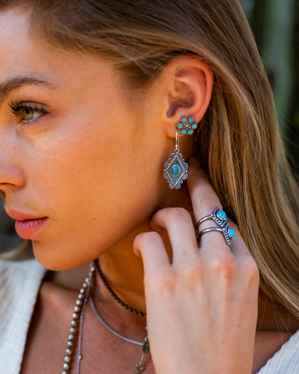 Turquoise Iris Stud Earrings