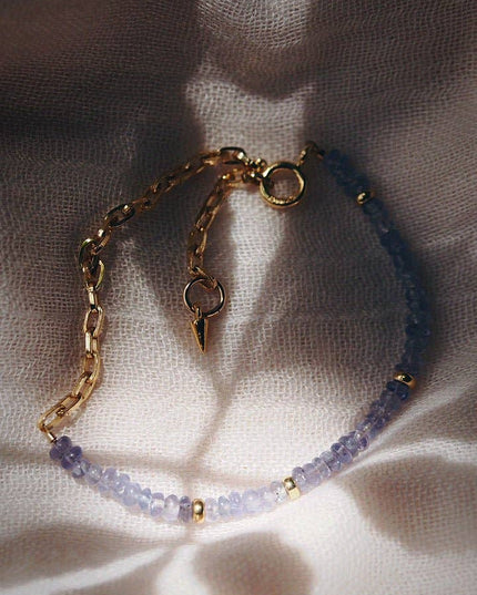 Tanzanite & Gold Chain Bracelet - Ke'ala