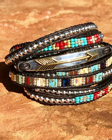 "Arrow" Boho Chic Leather Wrap Bracelet