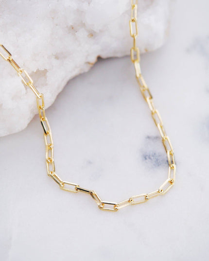 Gold Filled Paperclip Link Chain Necklace - Kala'i: 20 inch