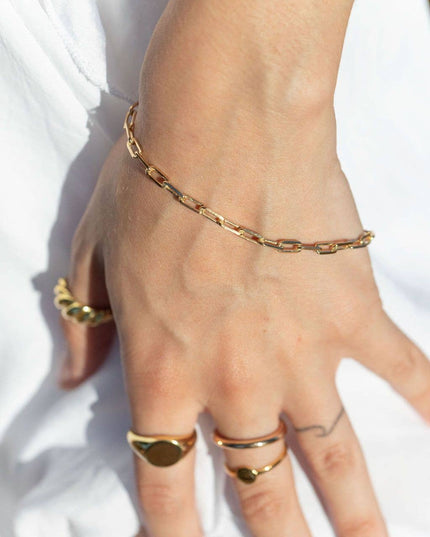 Gold Paperclip Link Chain Bracelet - Kaiea