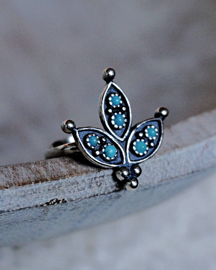 Cactus Flower Turquoise Ring