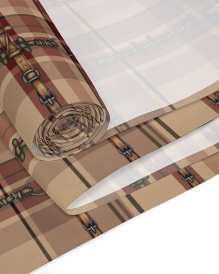 Farm House Equestrian Bit Plaid Table Runner: Polyester