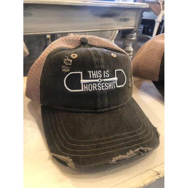 This is HorseShit Distressed Trucker Baseball Cap - by Westrian International