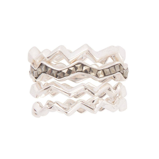 Sterling Silver Marcasite Ring: 6