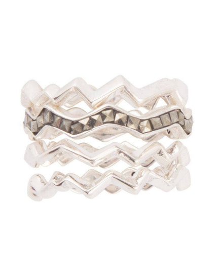 Sterling Silver Marcasite Ring: 7
