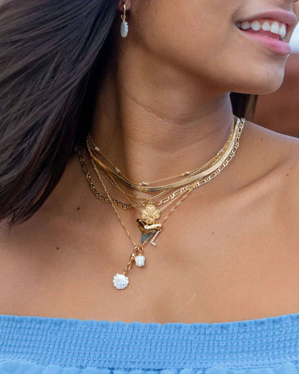 Black Gold Dipped Shark Tooth Necklace - Mano Niho Kahi Black: 18 Inches