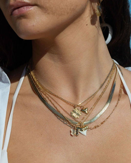 Petite Gold Shark Tooth Necklace - Mano Petite: 16 Inches