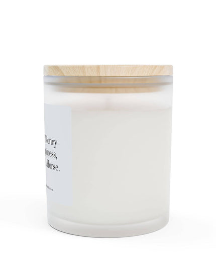 "Money Can't Buy Happiness" Sea Minerals Frosted Glass Candle, 11oz