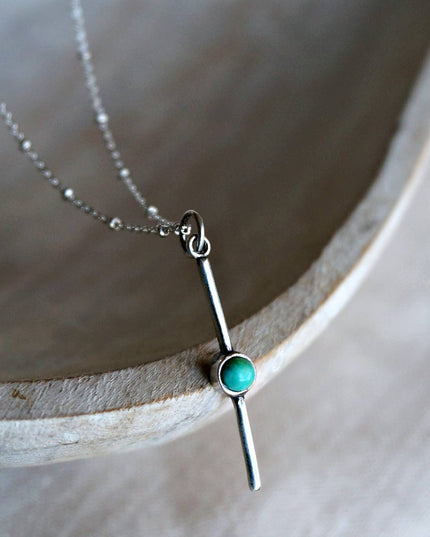 Quana turquoise necklace: Sterling silver 22-24"