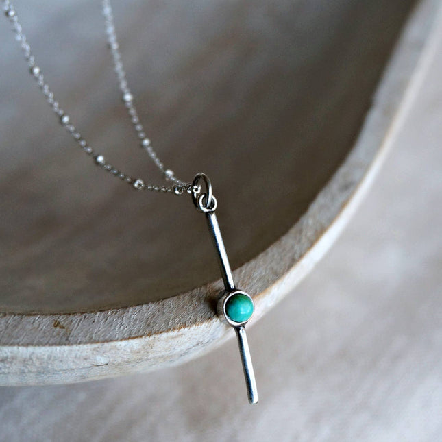 Quana turquoise necklace: Sterling silver 22-24"