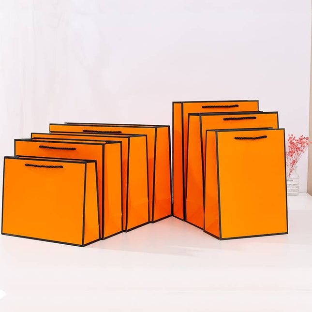 ByHome - Bright Orange with Black Border Paper Gift Bag w/ tissue: 8