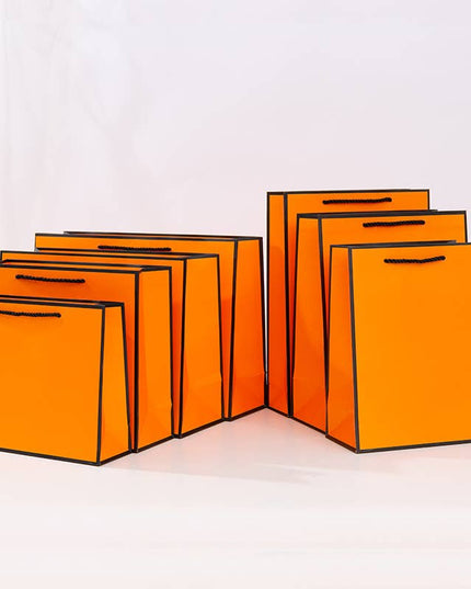ByHome - Bright Orange with Black Border Paper Gift Bag w/ tissue: 1