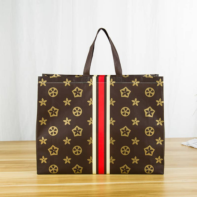 ByHome - 50pcs, 3 Sizes Star Leaf Brown Red Stripe Non-woven Gift Bag: Small
