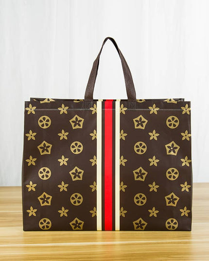 ByHome - 50pcs, 3 Sizes Star Leaf Brown Red Stripe Non-woven Gift Bag: Large