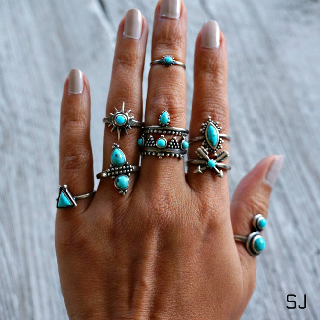Cross Arrow Turquoise Ring