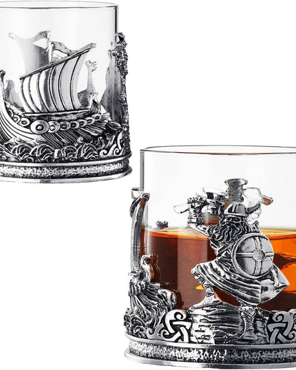 The Wine Savant /  Khen Glassware - Viking & Mythological Whiskey Drinking Glass - 12 OZ