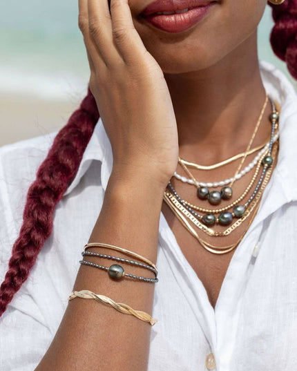 Dainty Black Pearl Bracelet - Maile