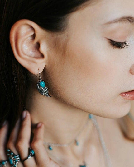 Eagle Wing Turquoise Earrings