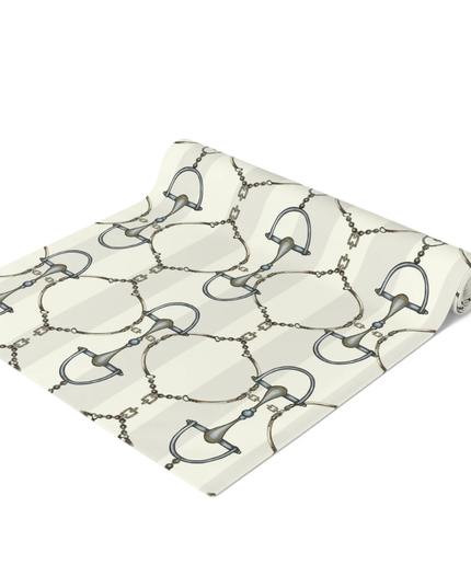 Ivory and Cream Stripe D-Ring snaffle Bit Table Runner